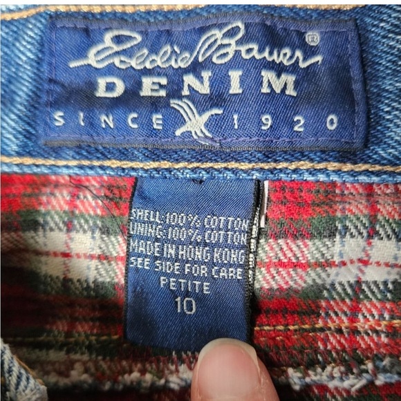 Vintage Eddie Bauer Flannel Lined Tapered Leg Jeans, size 10 petite - Picture 3 of 8